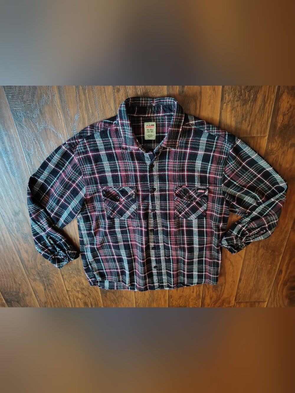 Dickies cotton Plaid Button-Front Flannel Shirt size XL 100% cotton